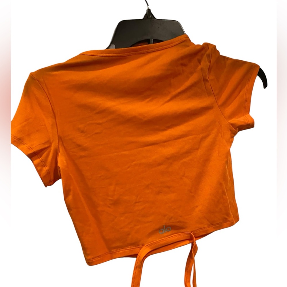 NWT Alo Yoga halo crop tee TANGERINE Size S - Picture 2 of 4